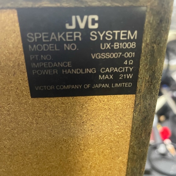 JVC Speaker System Model No. UX-B1008 Micro - Picture 5 of 10